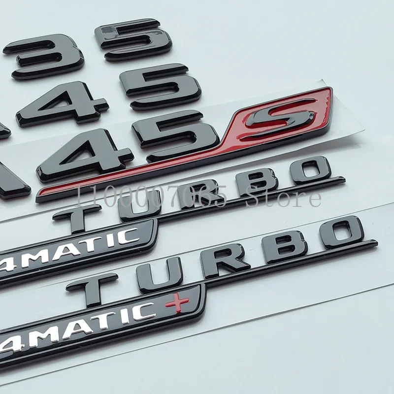 2017 Glossy Black Letters A35 A45 A45S Turbo 4matic Emblem for Car Fender Trunk Rear W176 W177 Logo Sticker