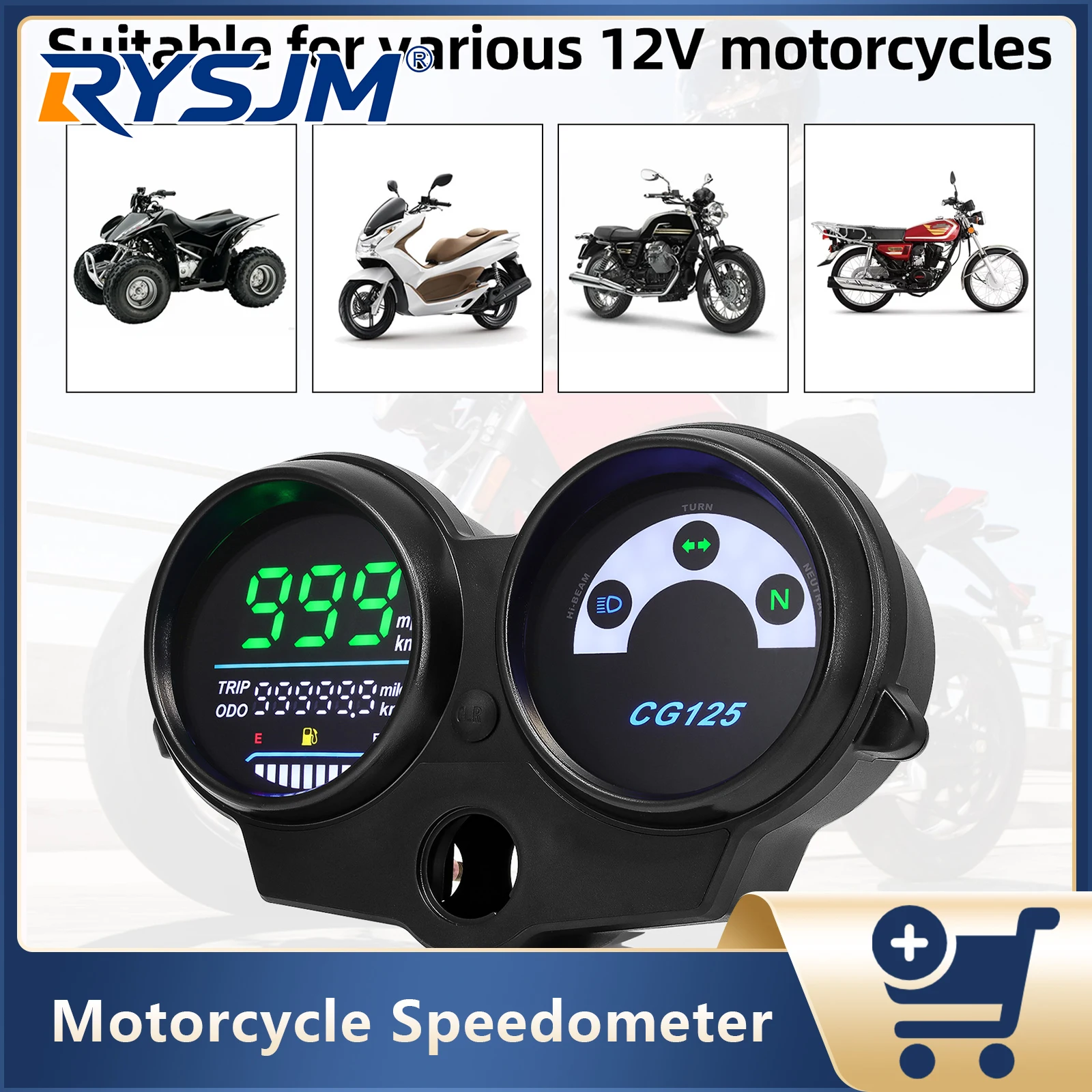 Motorcycle LED Speedometer For CG125 2000 to 2008 Fan 125 Titan 125 Digital Odometer Tachometer Fuel Level Gauge Waterproof