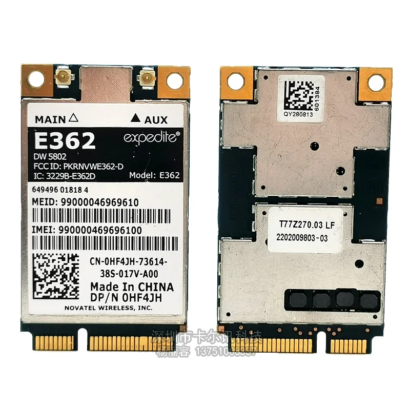 New Card  for Verizon HF4JH for Dell Wireless DW5802 3G 4G Card LTE/WWAN Mobile Broadband E362 4G CARD