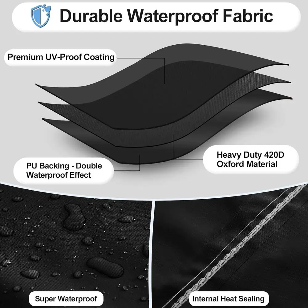 Outdoor Patio Heater Cover with Zipper, UV-Resistant, Dustproof, Windproof, Heavy Duty for Propane Heaters, 89Hx33Dx19B, Black