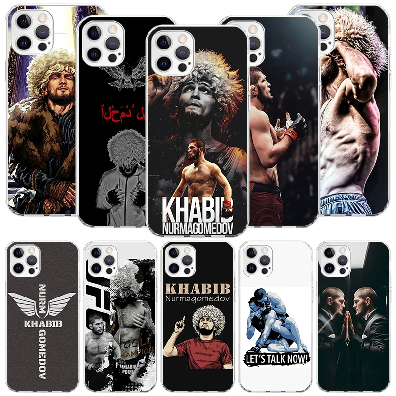 Khabib Nurmagomedov Phone Case for Apple iPhone 16 15 14 13 12 11 Pro Max XS X 7 + 8 Plus SE Soft Print Shell Cover Coque