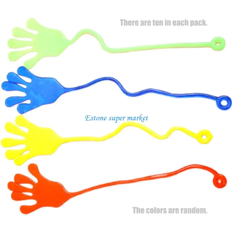 

090B Bulk Elastic Palms Stress Relievers 10 Pieces Durable Material Kids Birthday Gag Toy Travel Size Indoor Activity Supplies