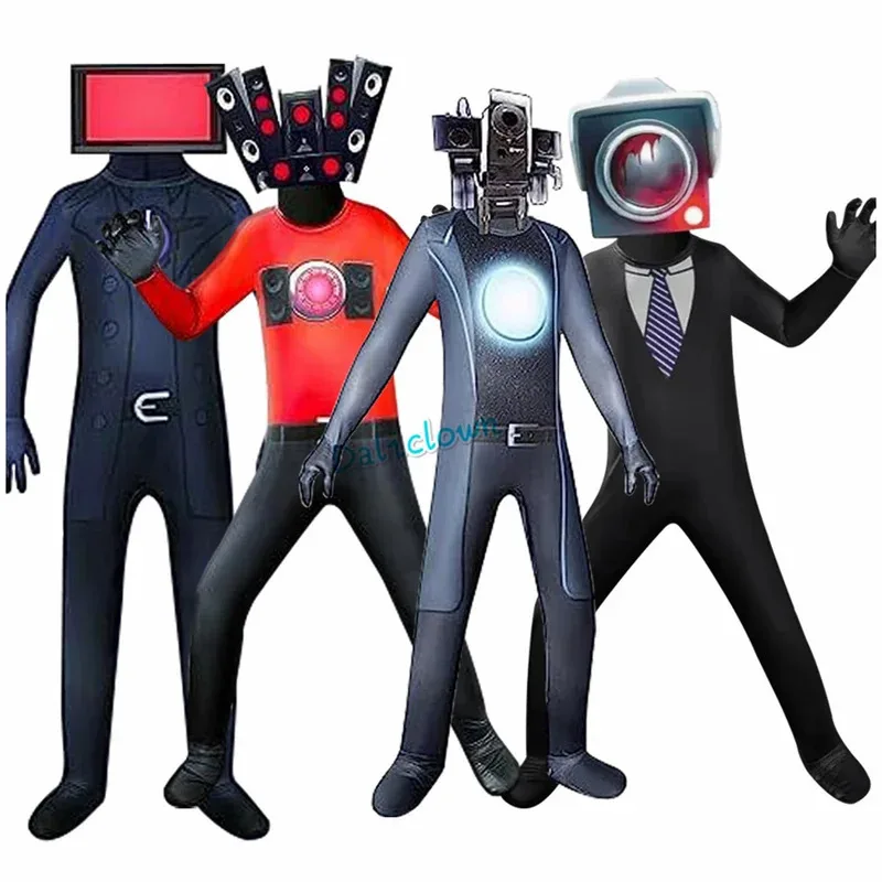 qq78Request7Skibidi Camara Camera Tv Speaker Man Cosplay Skibidi Toilet Costume Game Clothes Suit Mask Kids Ad