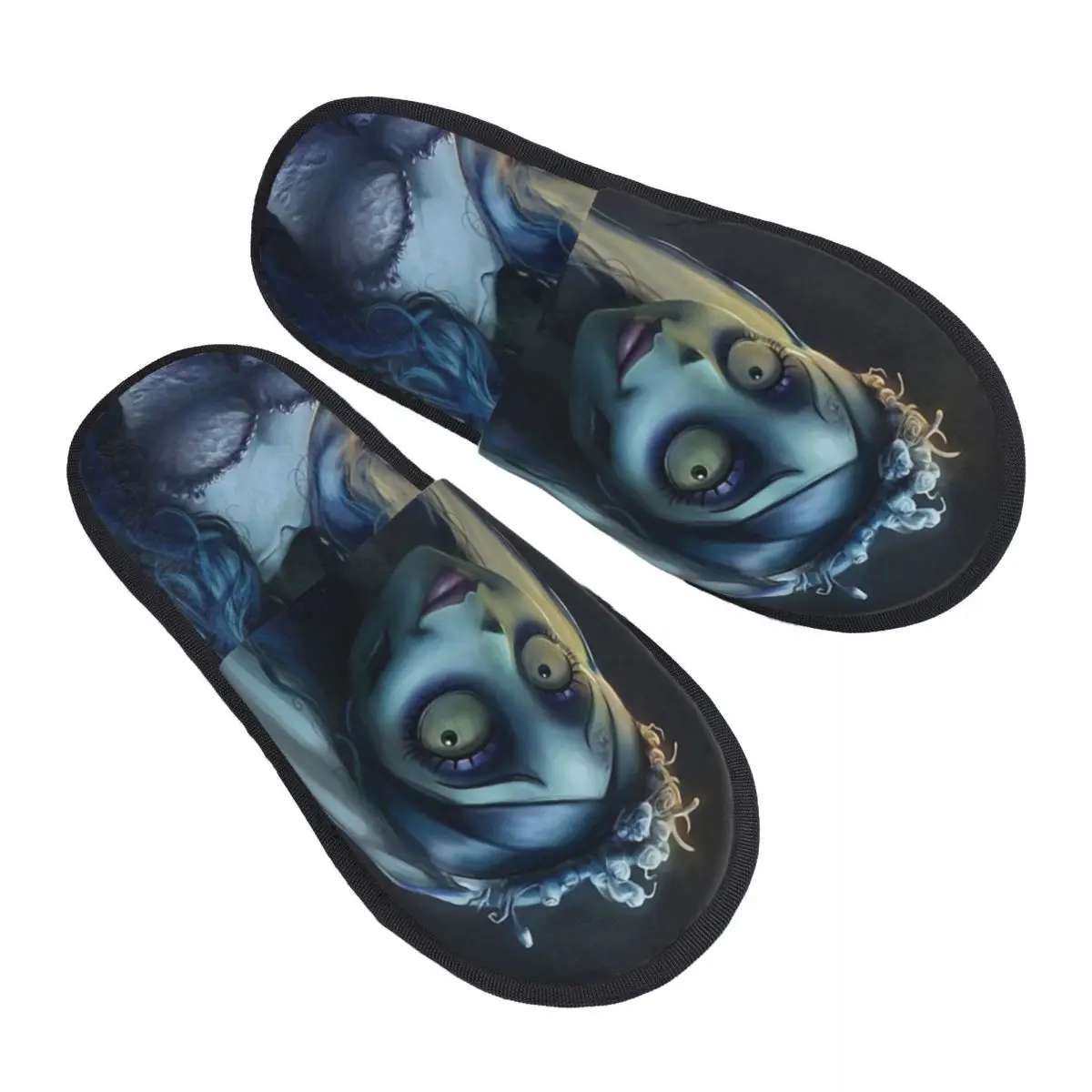 Gothic Bride In Romantic House Slippers Warm Ghoul Film Tim Burton Corpse Bride Memory Foam Fluffy Slipper Indoor Outdoor Shoes