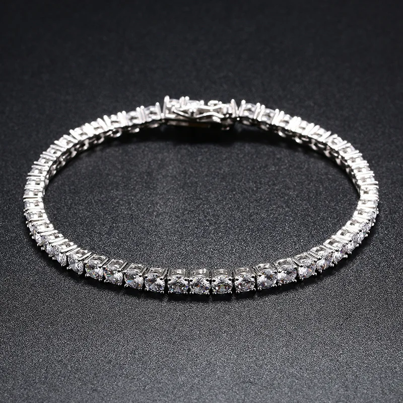 Couple Gift 5mm Trend Hip Hop Tennis Chain For Men And Women PT950 Platinum Artificial Diamond Commemorative Present