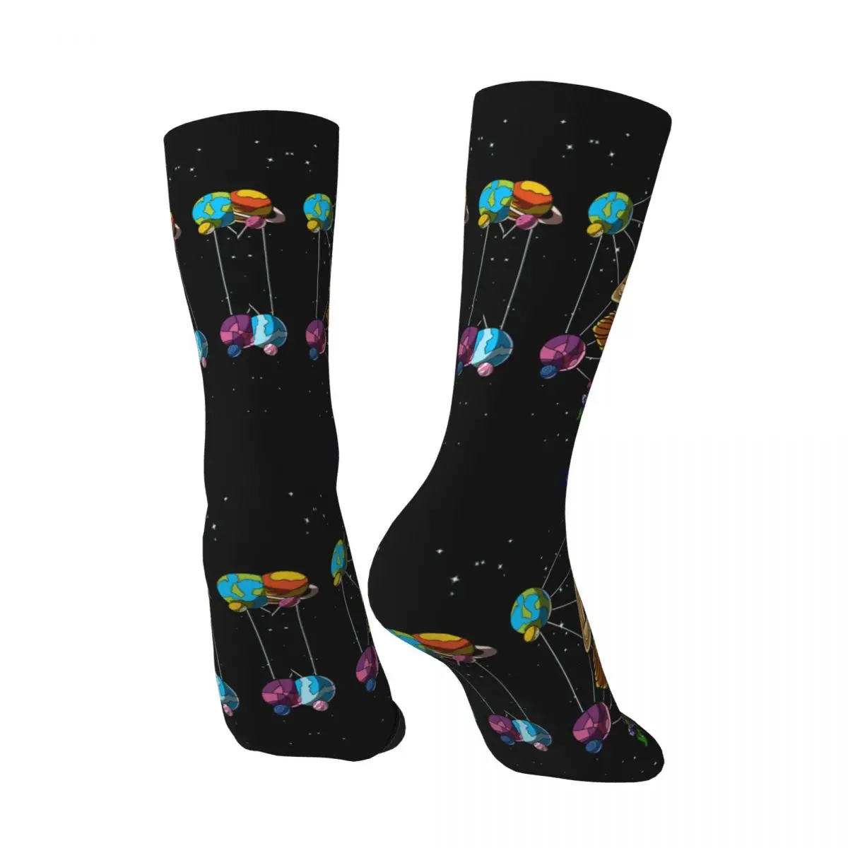 Happy Funny Men's compression Sock Psychedelic Buddha Pyramid Retro Harajuku Magic Mushroom Fantasy Animation Seamless Crew Sock