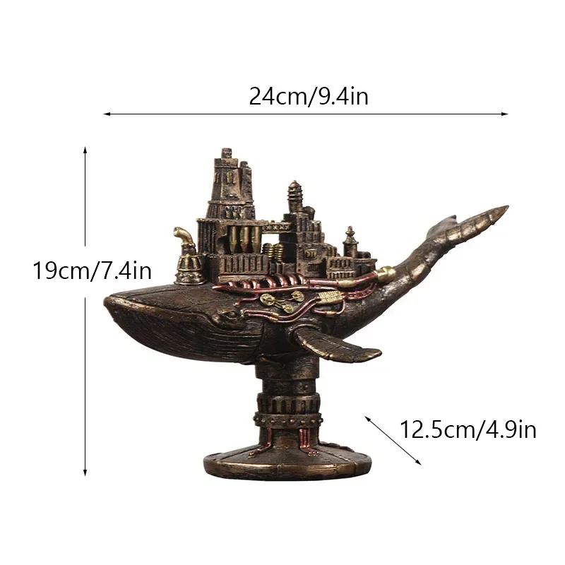 

Retro Steampunk Style Classic American Black Whale Antique Copper Home Decoration Display Window Wine Cabinet Decoration