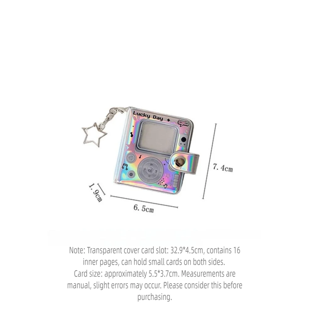 New Hollow Color Mini Photo Album with Keychain PVC Photo Card Holder Small Card Storage Book