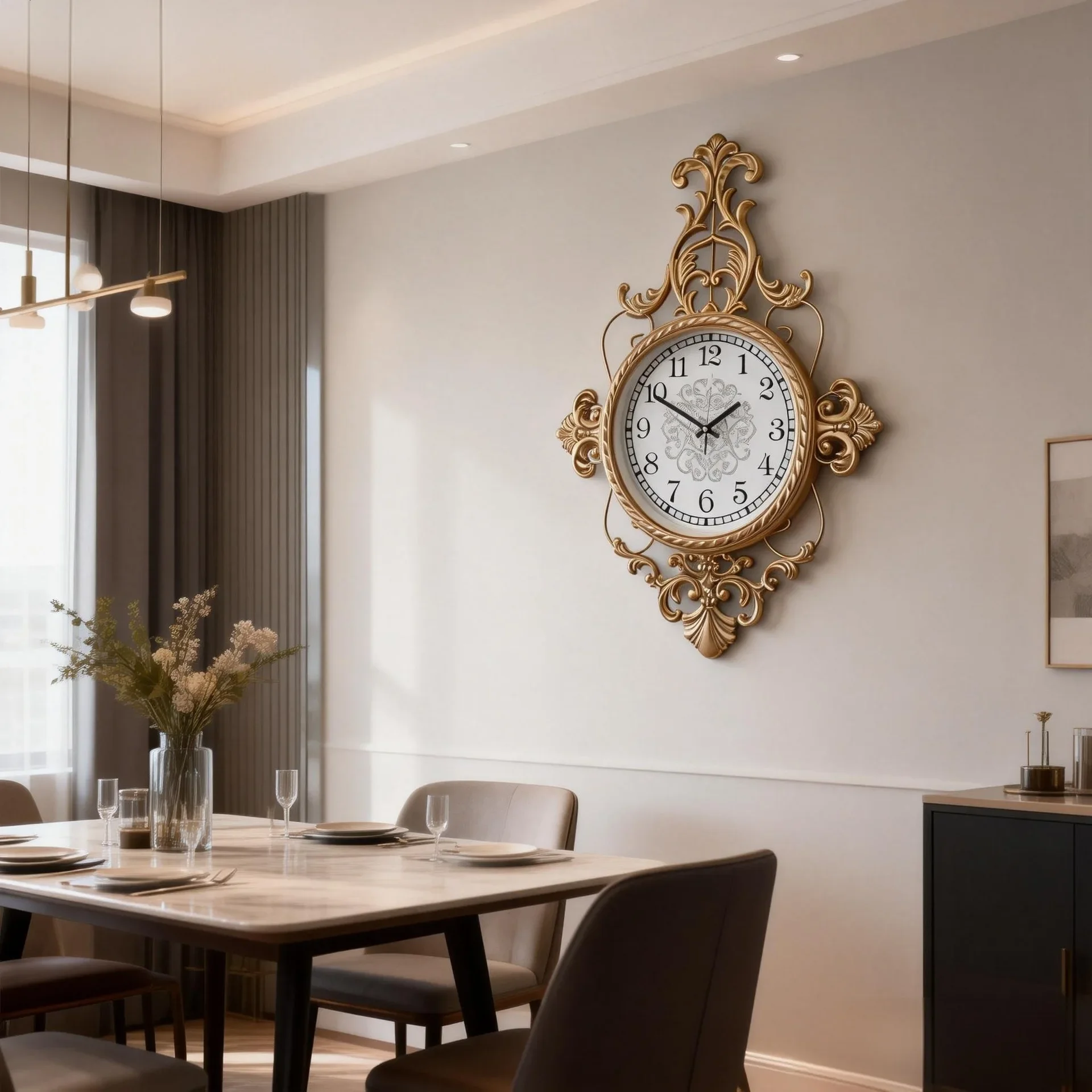 American fashion retro hanging clock retro texture living room bedroom study high value atmospheric wall clock hanging watch