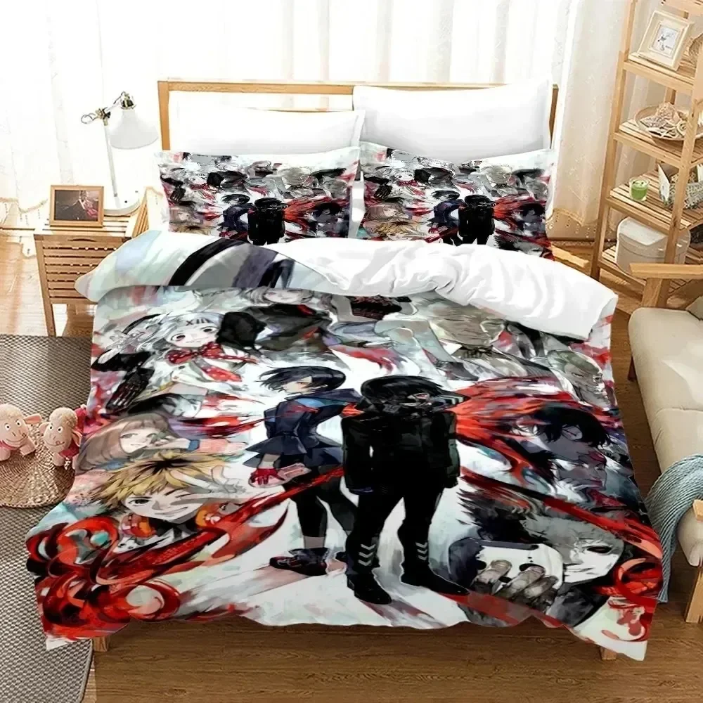 3D Print Anime Tokyo Ghoul Bedding Set Bedroom Soft Modern Bedspreads Comefortable Kids Duvet Cover Quilt Cover And Pillowcase