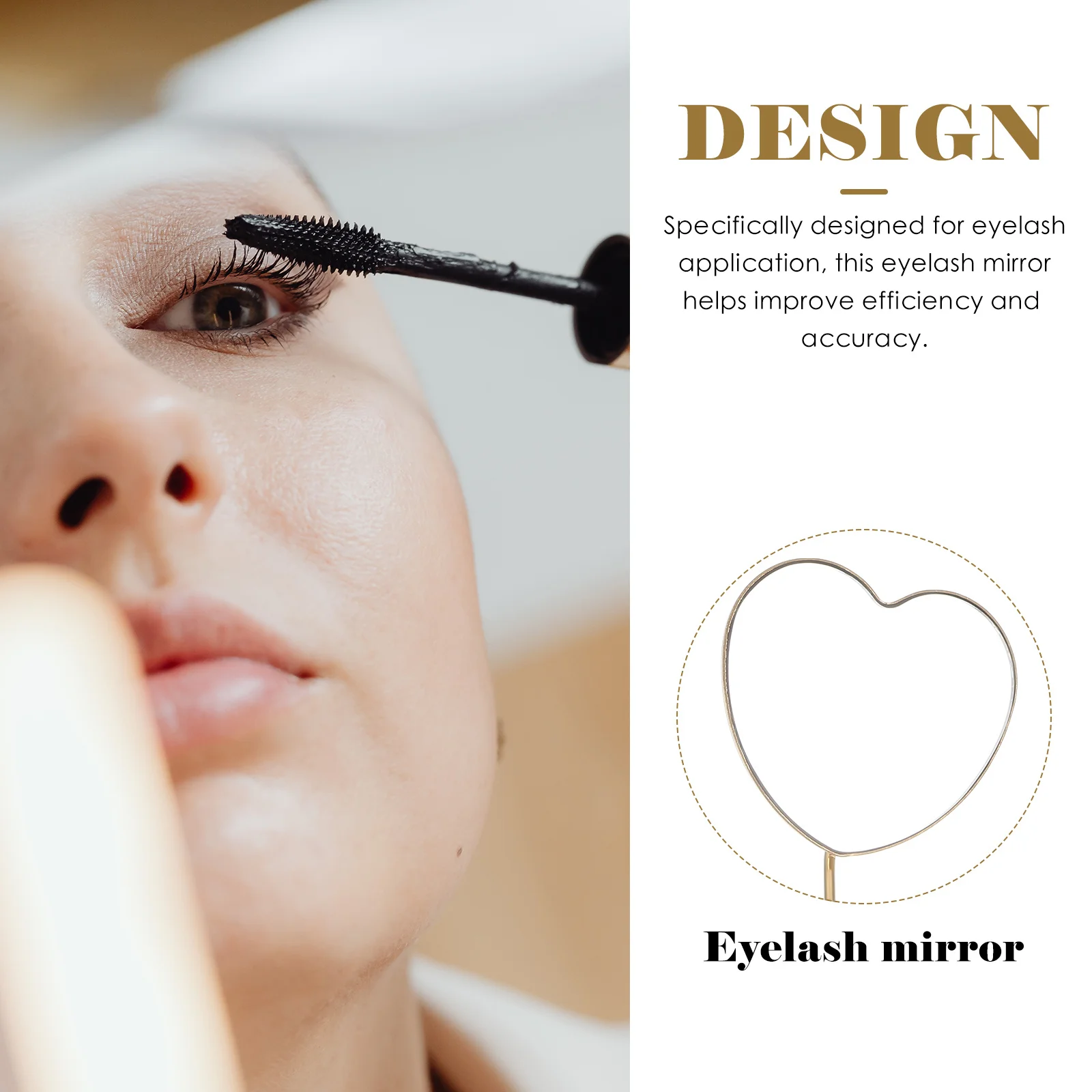 

Handheld Eyelash Shaped Clear Glass Lash Tool for Precise Eyelash and Eyebrow Styling Lash Mirror