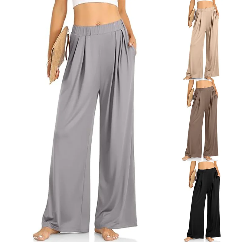 

Women's Comfortable Loose Wide Leg Yoga Pants Home Leisure Trousers Cusizable Faionable Tailoring Services Available
