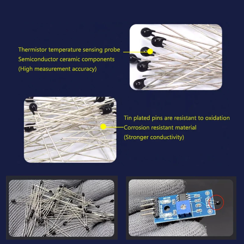 100PCS NTC Thermistor MF52AT NTC-MF52AT Thermal Resistor 1K 2K 3K 4.7K 5K 10K 20K 47K 50K 100K OHM 3590 5% MF52