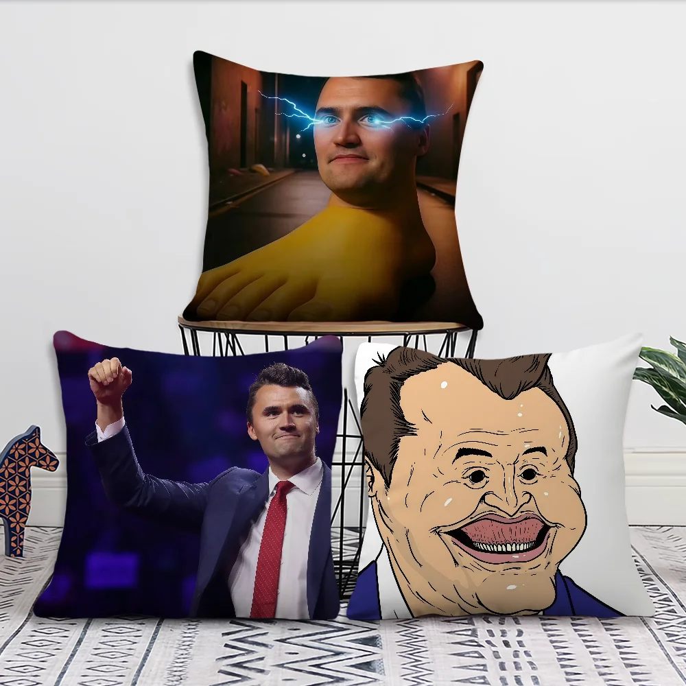 Funny C-charlie Kirk Interesting cushion cover For Pillow Printing Sofa Decoration Home Car Room Coffee Office Nordic Simplicity