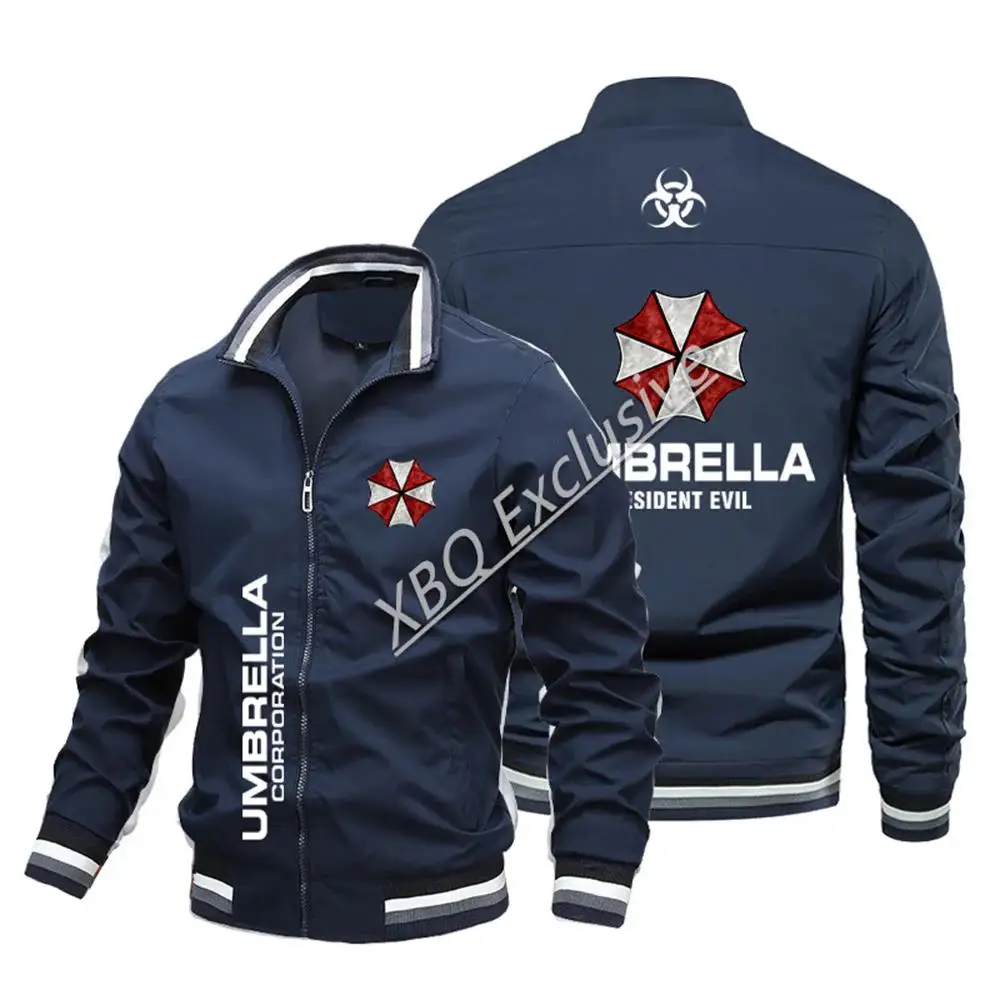 2024new Men\'s Thin Baseball Jacket Locomotive with Umbrella Corporation Logo For Four Season chamarras para hombres