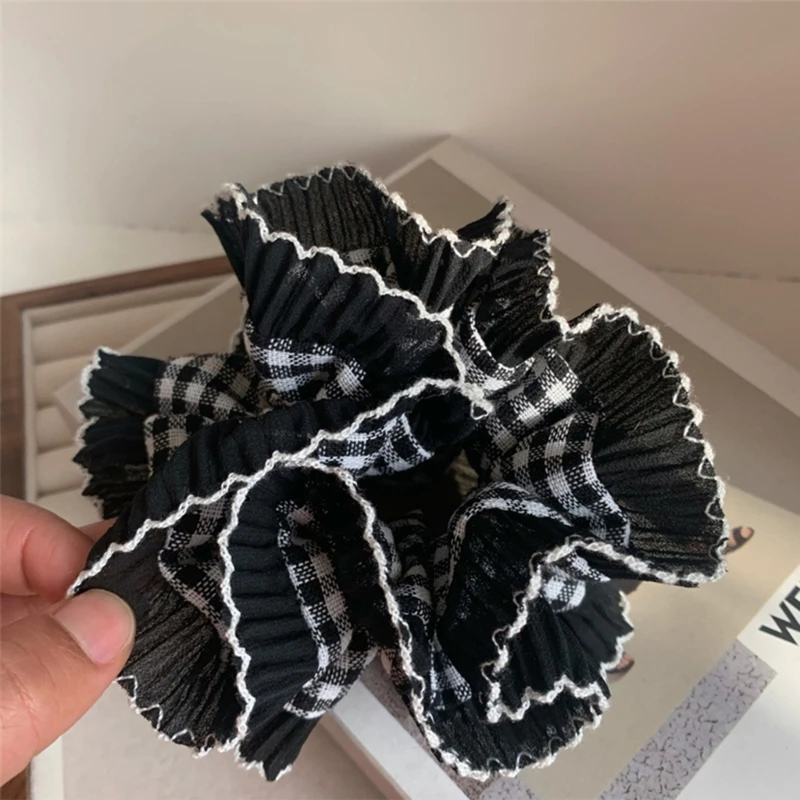 Vintage Lace Hair Scrunchies ThickUpdo Oversized Hair Scrunchy Elegant Donuts Hair Rope Scrunchy Women Ponytail Holder