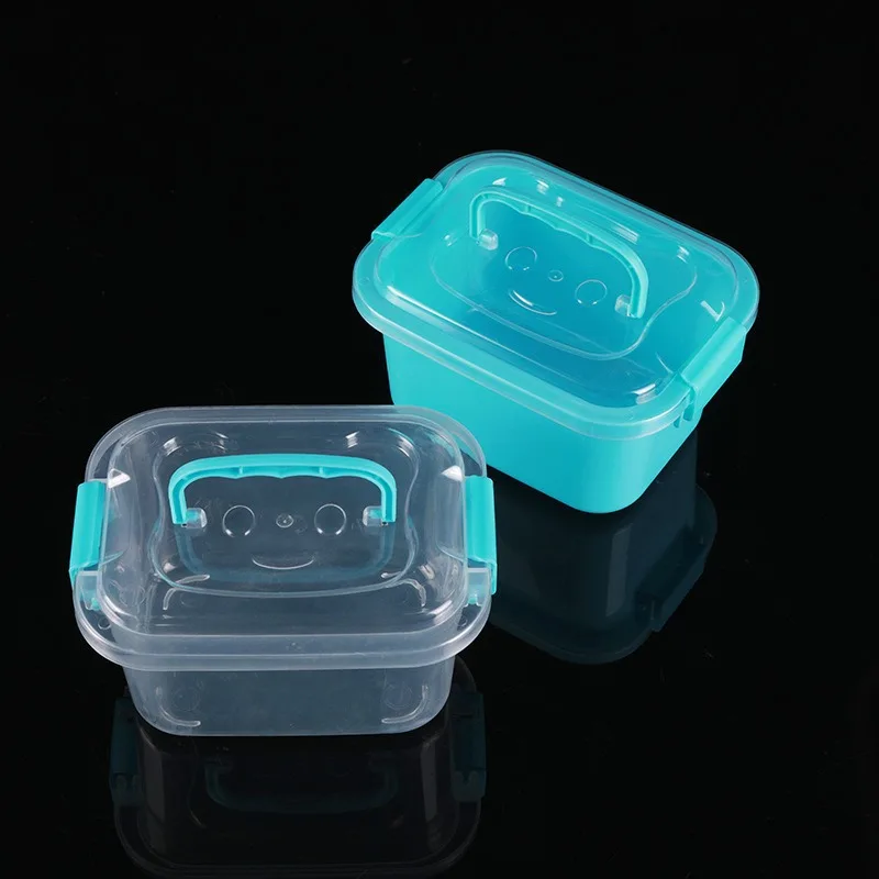 

1PC Mini Transparent Plastic Storage Box Portable Trivia Parts Toolbox Desktop Snack Jewelry Organizing Box Household Goods