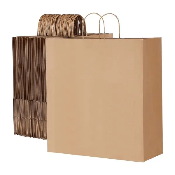 

Kraft Paper Bag with Handles 100Pcs 18x7x19 in Party Shopping Retail Bag Black