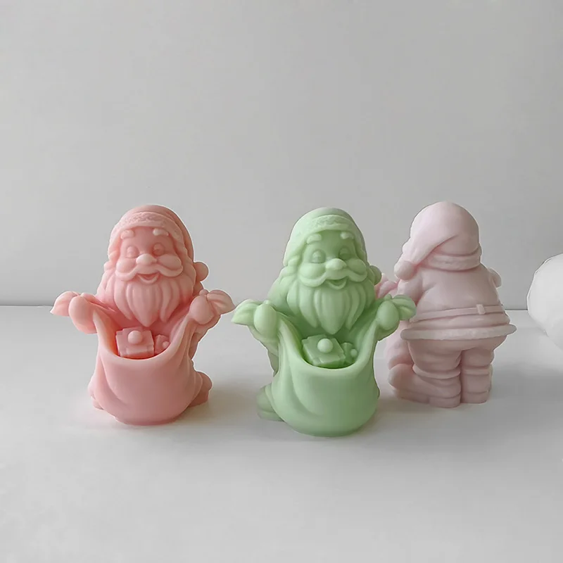 Santa Claus Candle Silicone MolddiyChristmas Diffuse Handmade Aromatherapy Candle Ornaments Mold