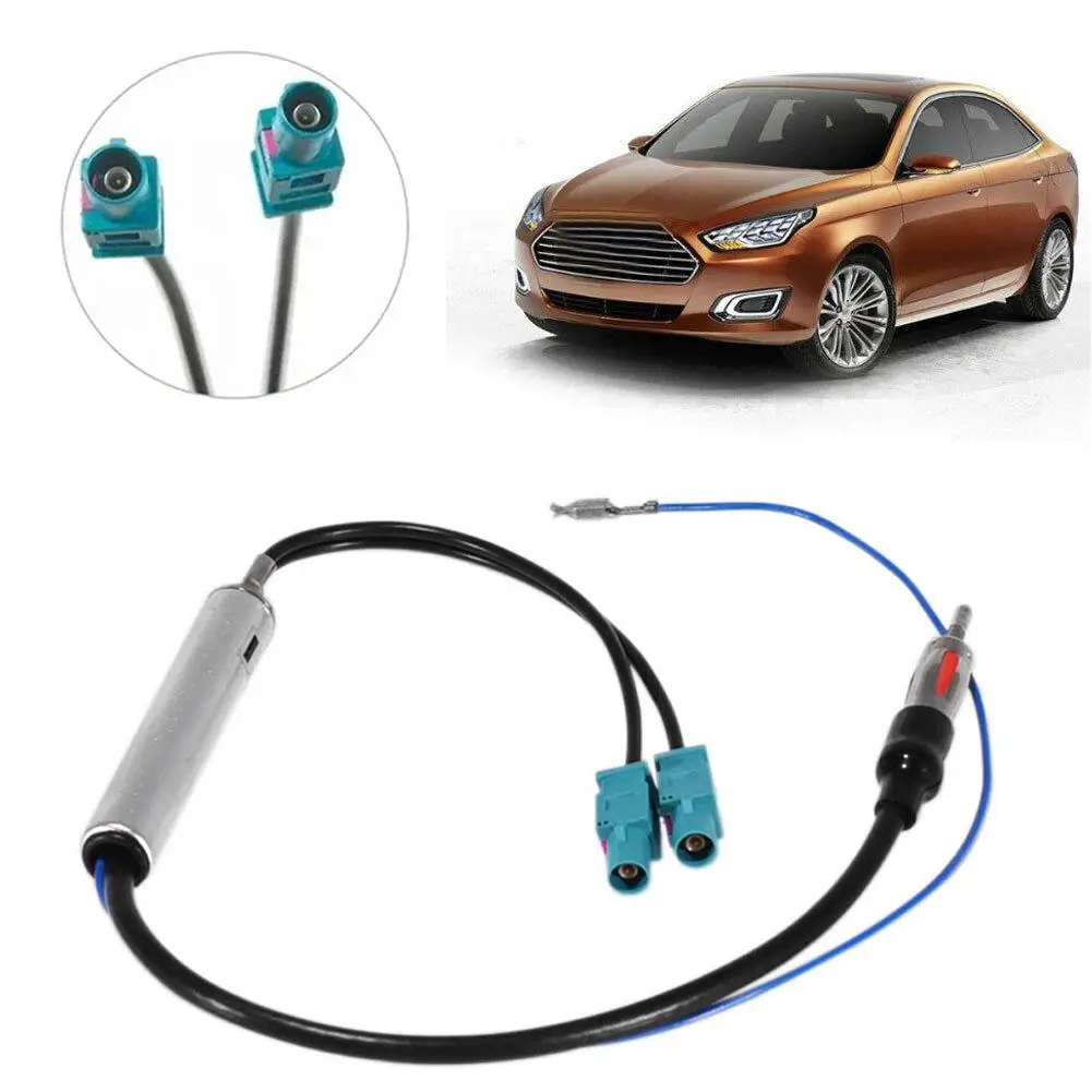 Antena de rádio especial para carro, amplificador de sinal de rádio de áudio am/fm, adaptador aéreo duplo fakra rf para audi 18.1 polegadas