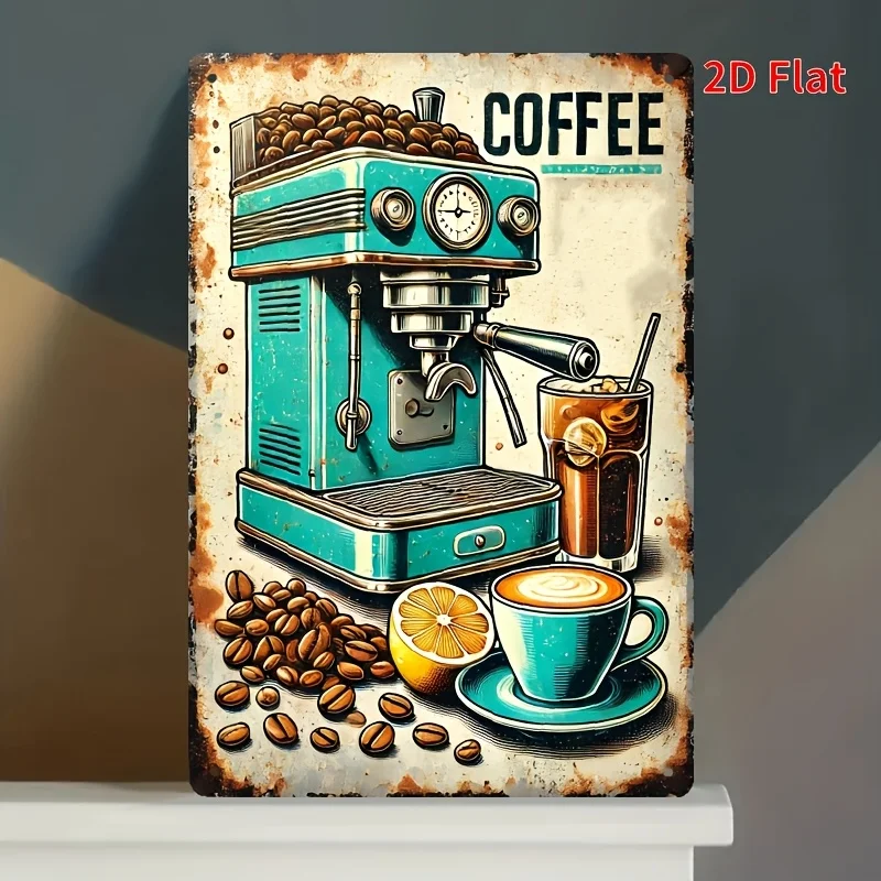 Vintage Espresso Coffee Metal Sign Iron 8x12 Inch Retro Wall Decor Plaque Tin Plate For Kitchen Cafe Bar