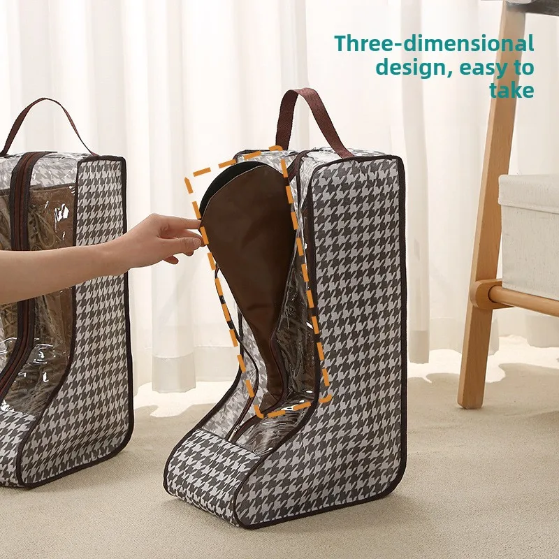 Tall Boot Storage Bags with Clear PVC Window Breathable Dustproof Organizer Prevent Slouching for Knee High Shoes Closet Women view 4
