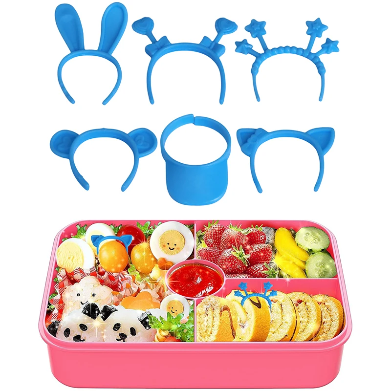 10 buah alat dekorasi Bento kotak Bento makan siang hiasan kepala makanan dekorasi atas Sandwich prasmanan untuk dekorasi Bento