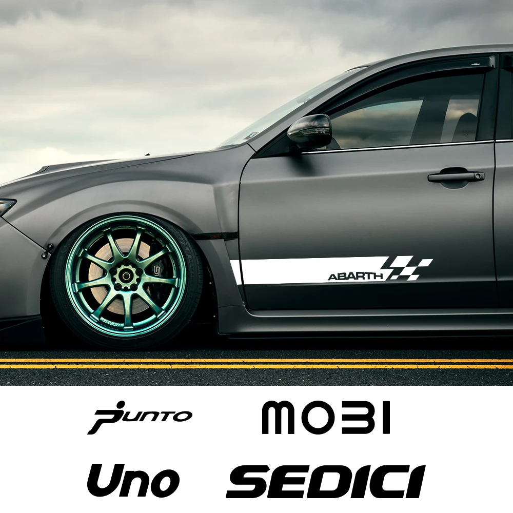 2PCS Car Decals Door Side Stickers PVC Film for Fiat 124 SPIDER MOBI SEDICI ABARTH ALBEA CRONOS DOBLO DUCATO STILO TIPO TORO UNO