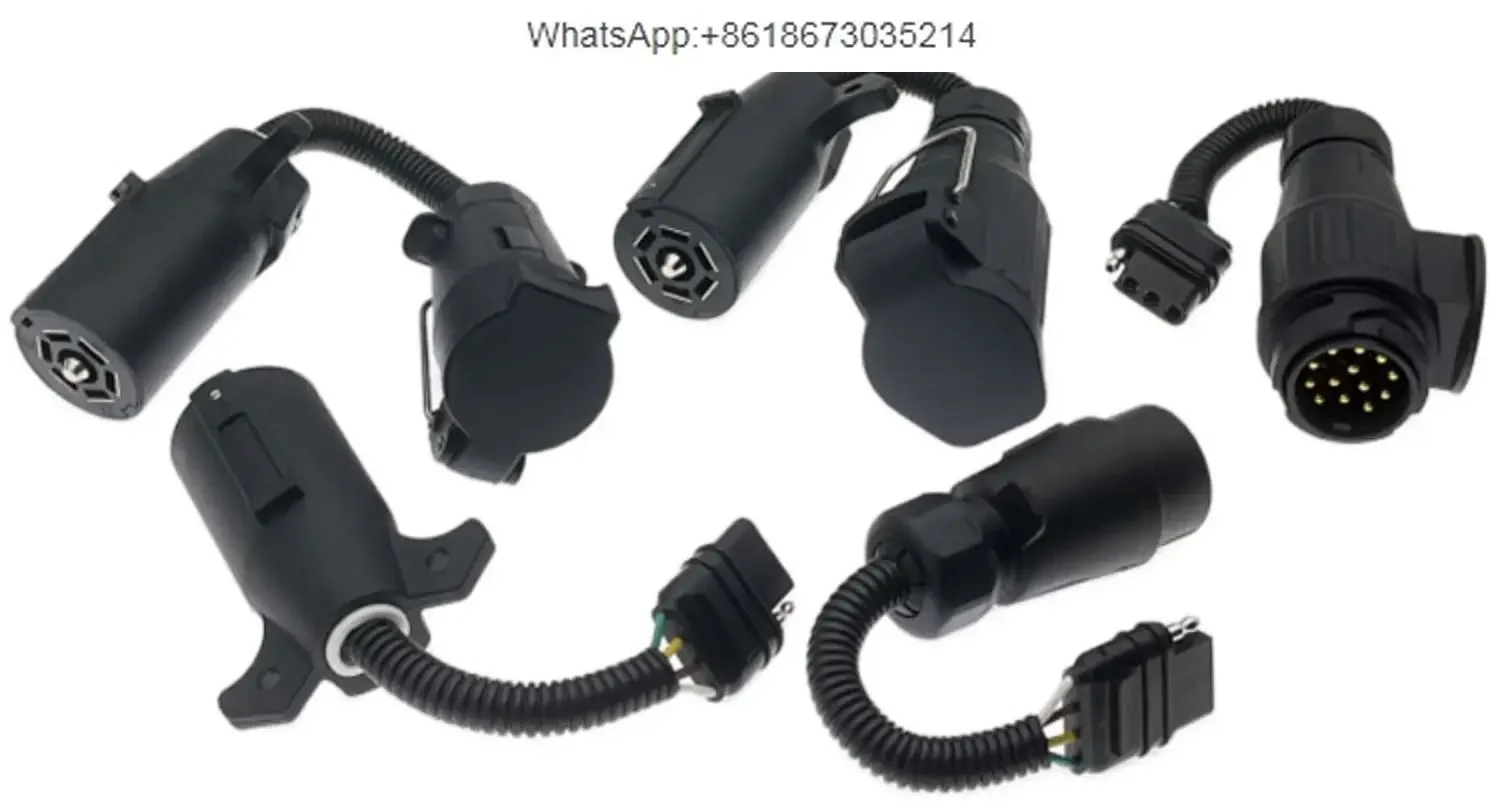 Trailer RV accessories Power conversion plug socket 7-core round European head to 7 flat needle American