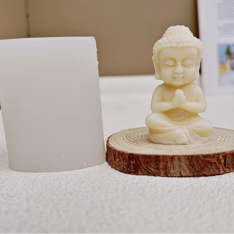 Small Buddha candle silicone mold statue handmade plaster cake candy gift