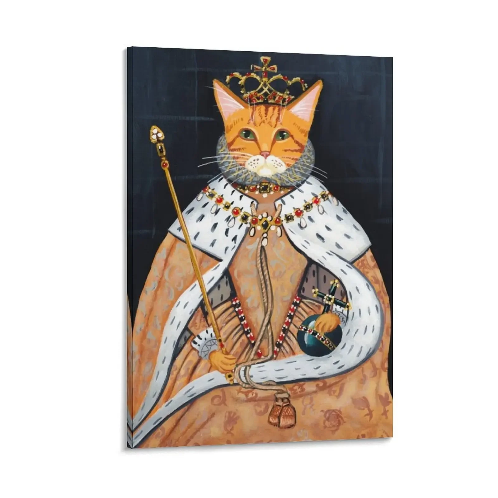 

The Coronation - Elizabethan Cat Canvas Painting canvas wall art decorative pictures for living room Decorative picture
