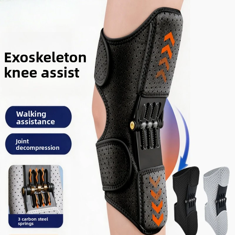 New Powerful Rebound Springs Knee Assistive Device Non-Slip Breathable Booster Adjustable Spring Stabilizer Brace Joint Support