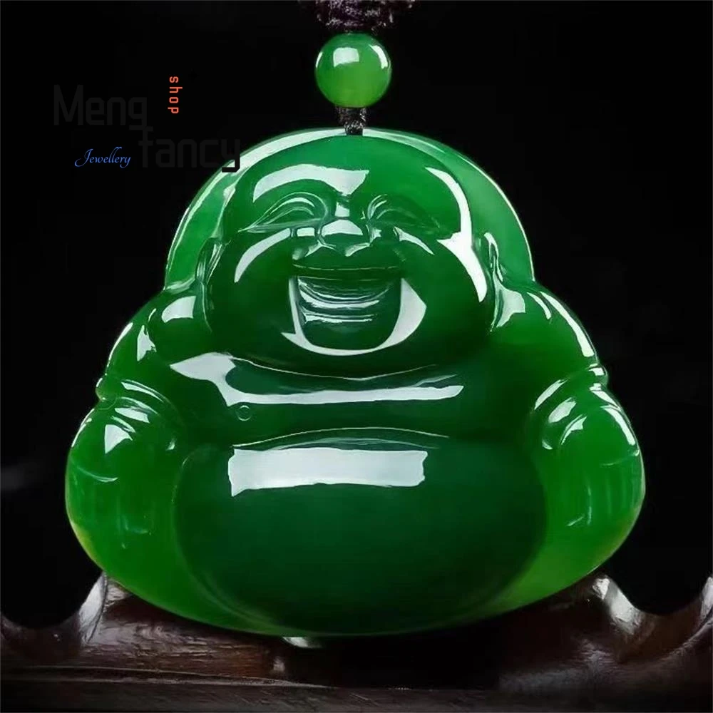 

Natural Hotan Jasper Maitreya Buddha Pendant Exquisite Simple High-grade Handicraft Buddhist Amulets Luxury Quality Fine Jewelry