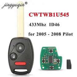 Jingyuqin CWTWB1U545 433Mhz ID46 Chip 3/4 przyciski obudowa inteligentnego Pilot z kluczykiem samochodowym dla pilota Honda 2005 2006 2007 2008 1788A-FWB1U545