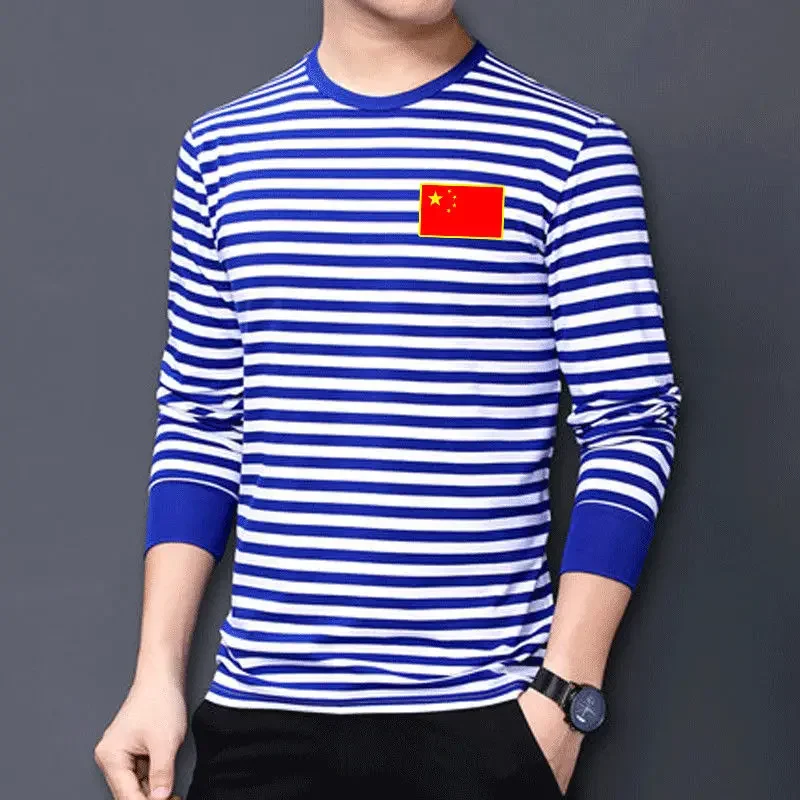 Russia Naval, Submarine Force, Marine Unisex Sailor Striped T-Shirt Cotton O-Neck Long Sleeve T Shirt New
