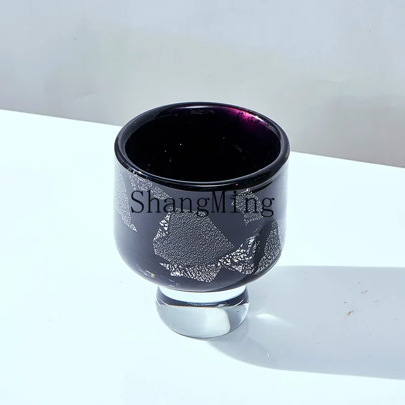 

CLL tall crystal bottom light luxury silver foil glazed vase ceramic floral ornament holiday decoration
