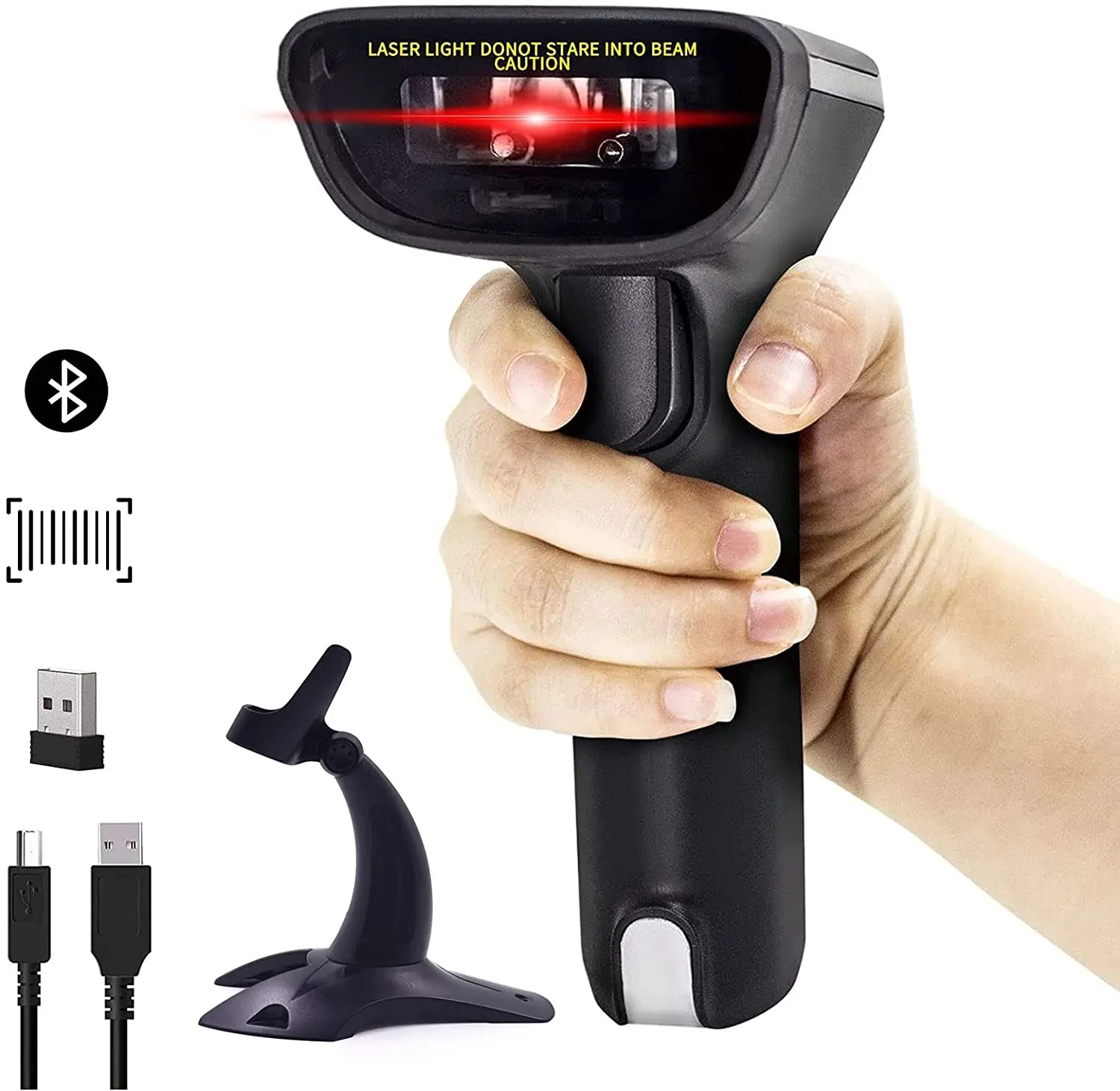 Wireless Barcode Scanner  Automatic Bar Code Reader for Inventory Management,Work with Windows/Mac OS/Linux pos  scanner