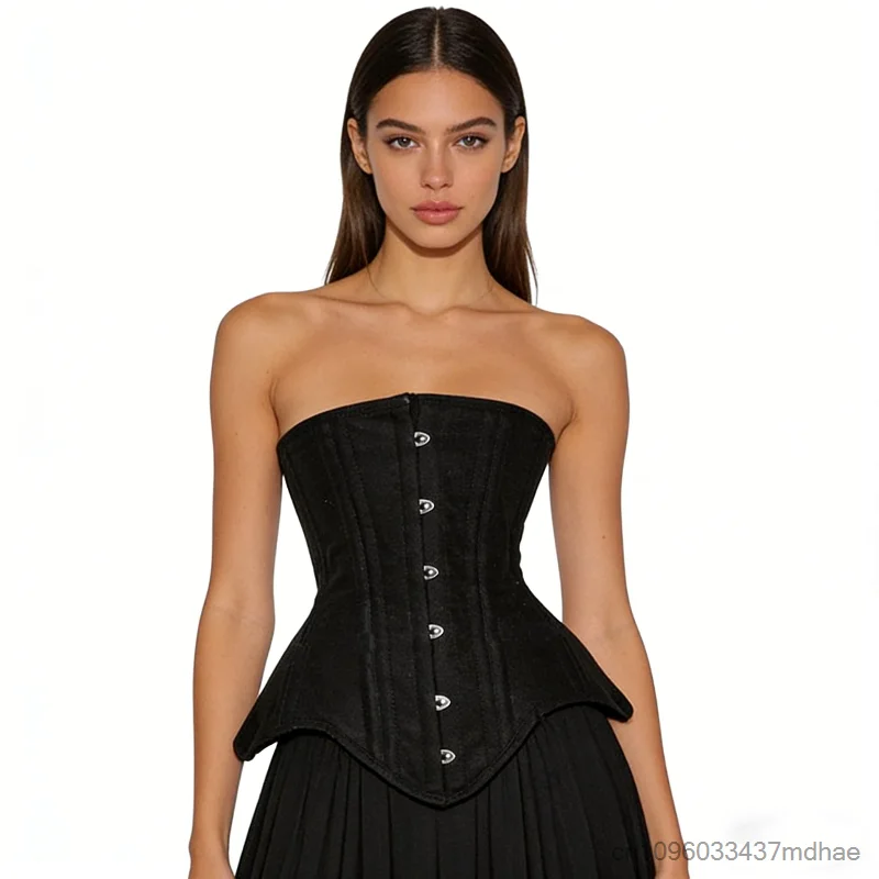

Women's Black Sexy Court Retro Corset Bustiers Gothic Corset Torso Steel Curve Steampunk Slimming Bustier Top for Party