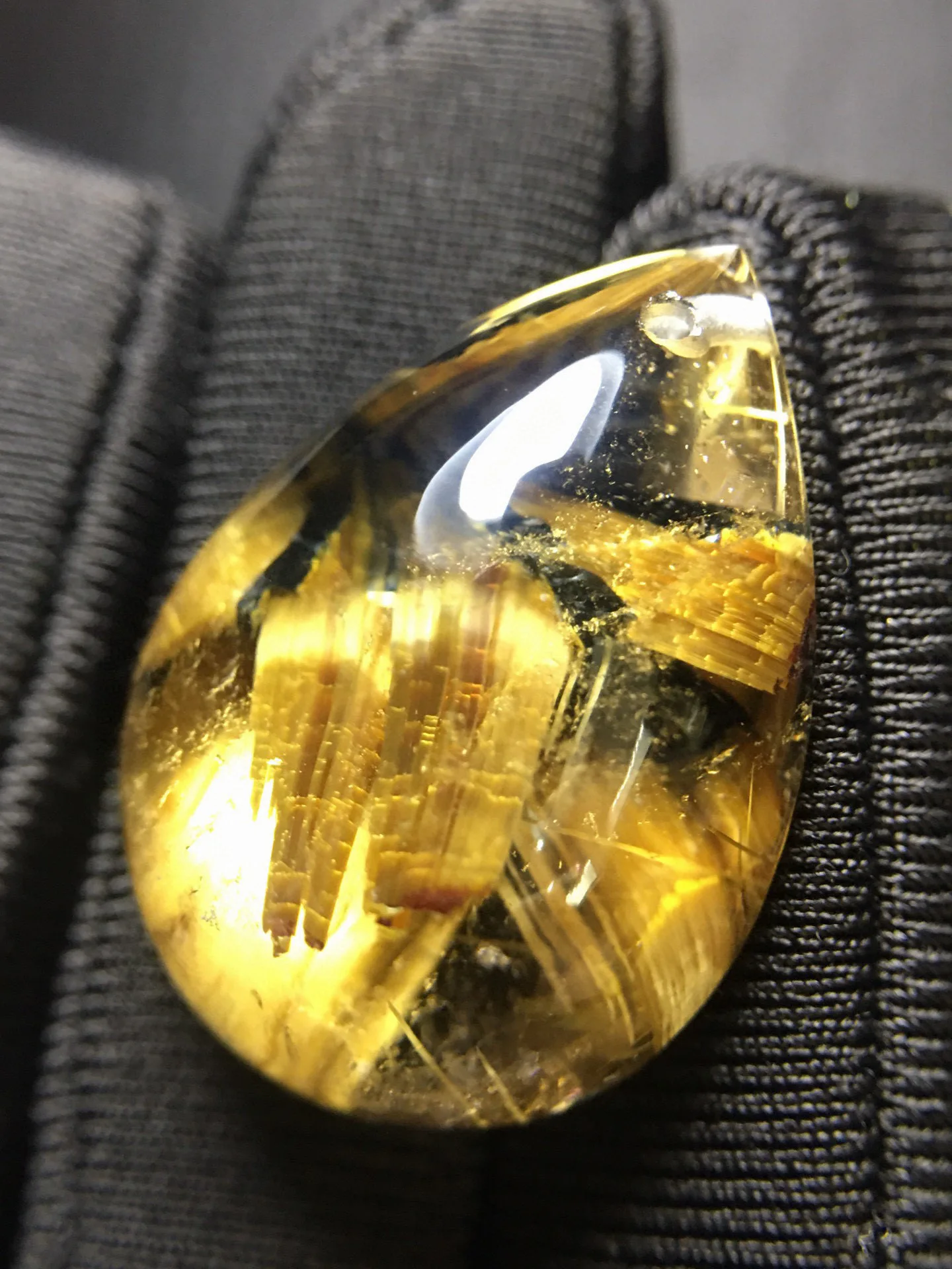 

Natural Gold Rutilated Quartz Pendant Flower Rutilated Quartz Jewelry 27*19*13mm Men Women Brazil AAAAAAA