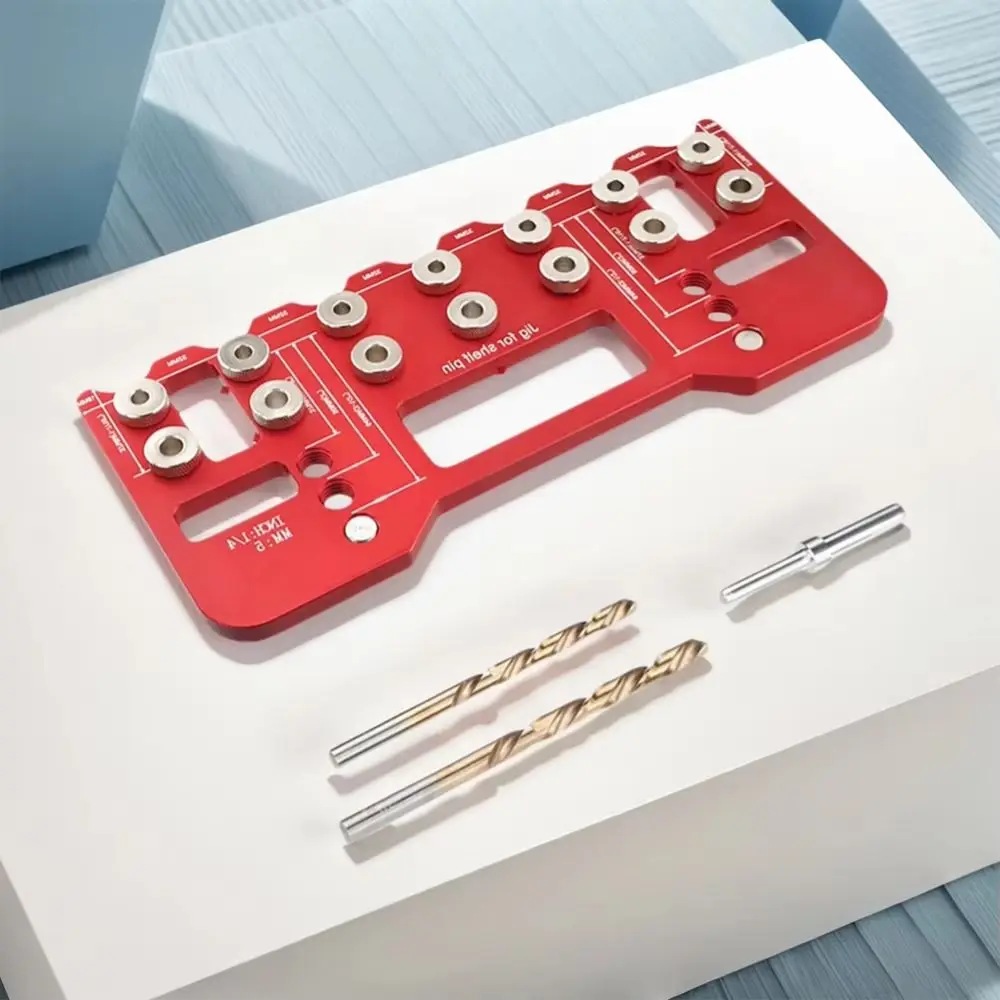 

Aluminum Alloy Handle Pitch Punch Hole Locator Precision Wear Resist Aluminum Pocket Hole Jig Kit Multi-Function