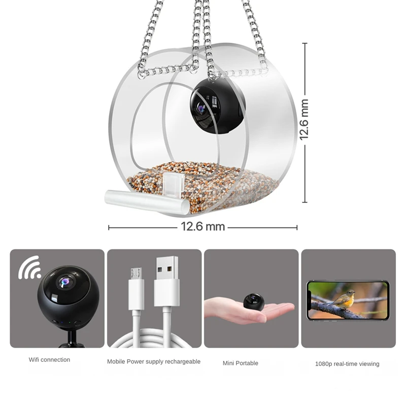 Bird Feeder Smart Bird Feeder With Bird Watching Camera, Mobile Phone Remote Connection For Bird Watching