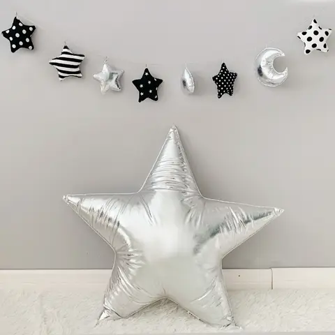 Gold And Silver Star Shaped Pillow Home Soft Decoration Thermally Goldened Sparkling Star Cushion Photography Props