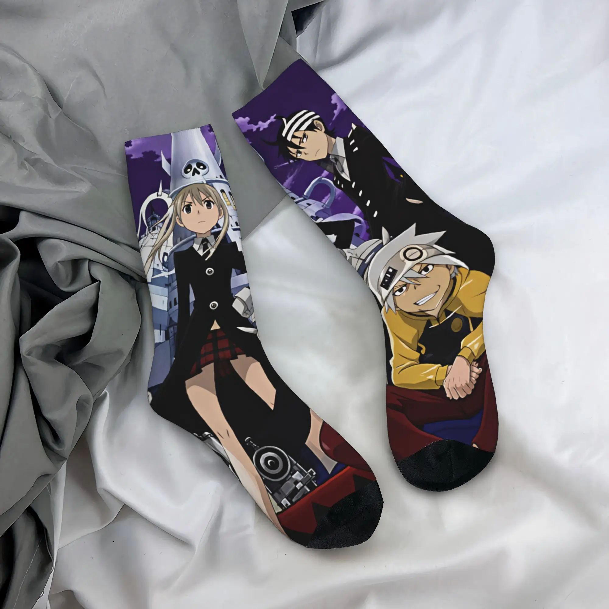 Funny Printing Game S-Soul E-Eater Socks for Men Women Stretchy Summer Autumn Winter Anime Crew Socks
