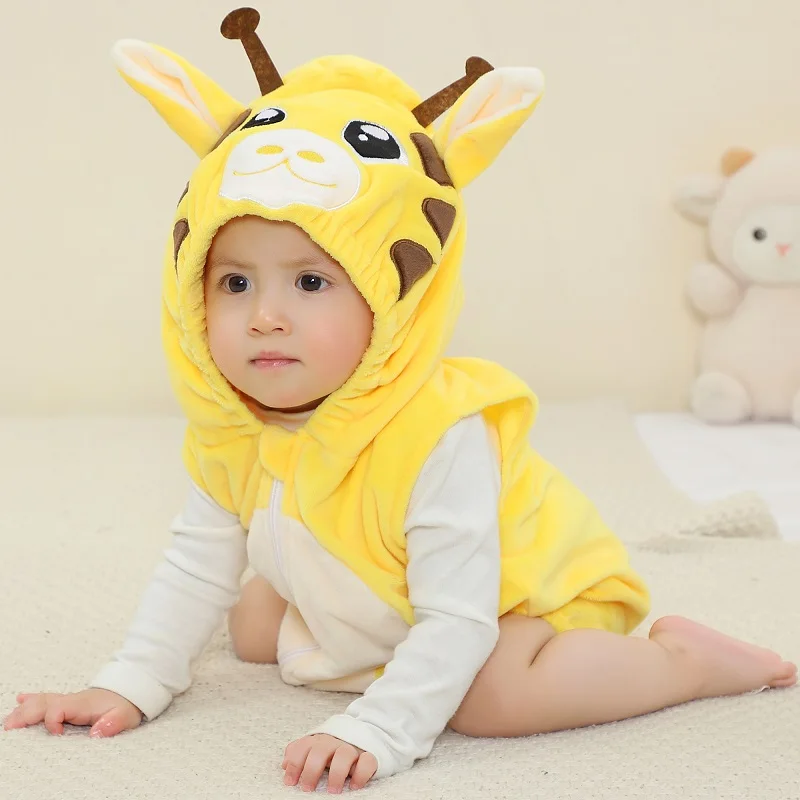 MICHLEY Spring Giraffe Baby Romper Clothes Bodysuit Sleeveless Newborn costume Cartoon Infant Toddler Clothing For Girls Boys