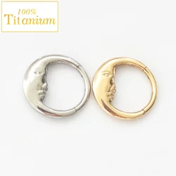 Moon Septum Piercing Clicker Segment Ring ASTM F136 Titanium Nose Ring Cartilage Daith Conch Helix Hoop Earrings Body Jewelry 16