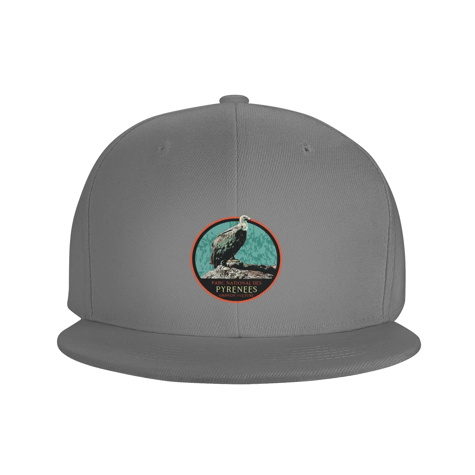 Fashion Pyr n es national park France  Europe hiking  vintage travel decal  european vulture Flat Brim Sun Hat  Commuting Cap
