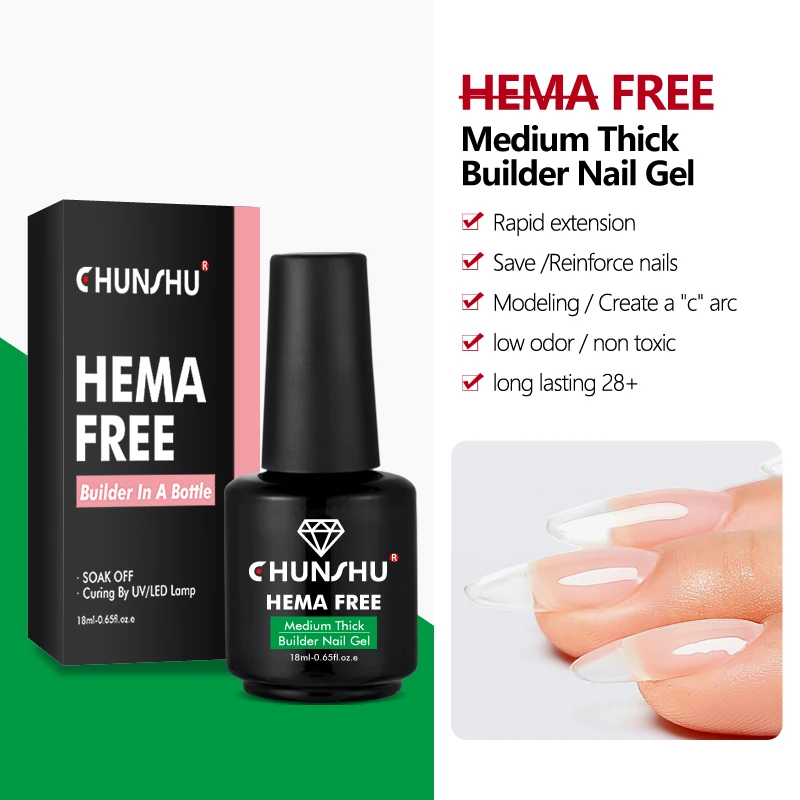 CHUNSHU Hema GRATIS Bouw UV Gel 18 ml Builder Nagelgel In Een Fles Semi Permanente Dikke Rubberen Basis Gel Extension nagels Art