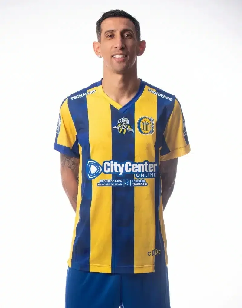 Rosario Central Ángel Di María 3D-gedrucktes Fußballtrikot für Herren, Sommer-Sport-T-Shirt, atmungsaktiv, schnelltrocknend, Streetwear-Kleidung – Detail 2