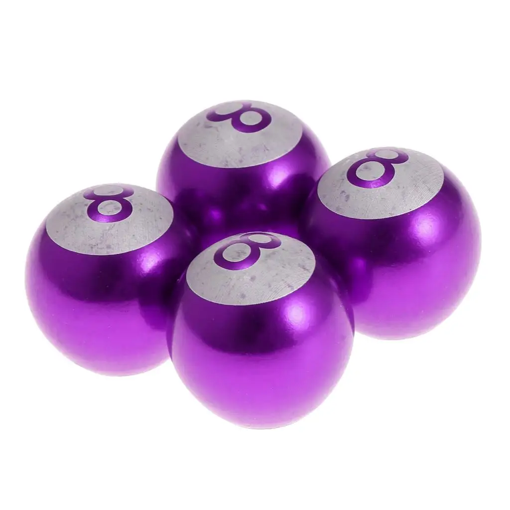 

4 PCS Car Wheel Tire Air Stems Cap Dust Cover 8 Ball Purple