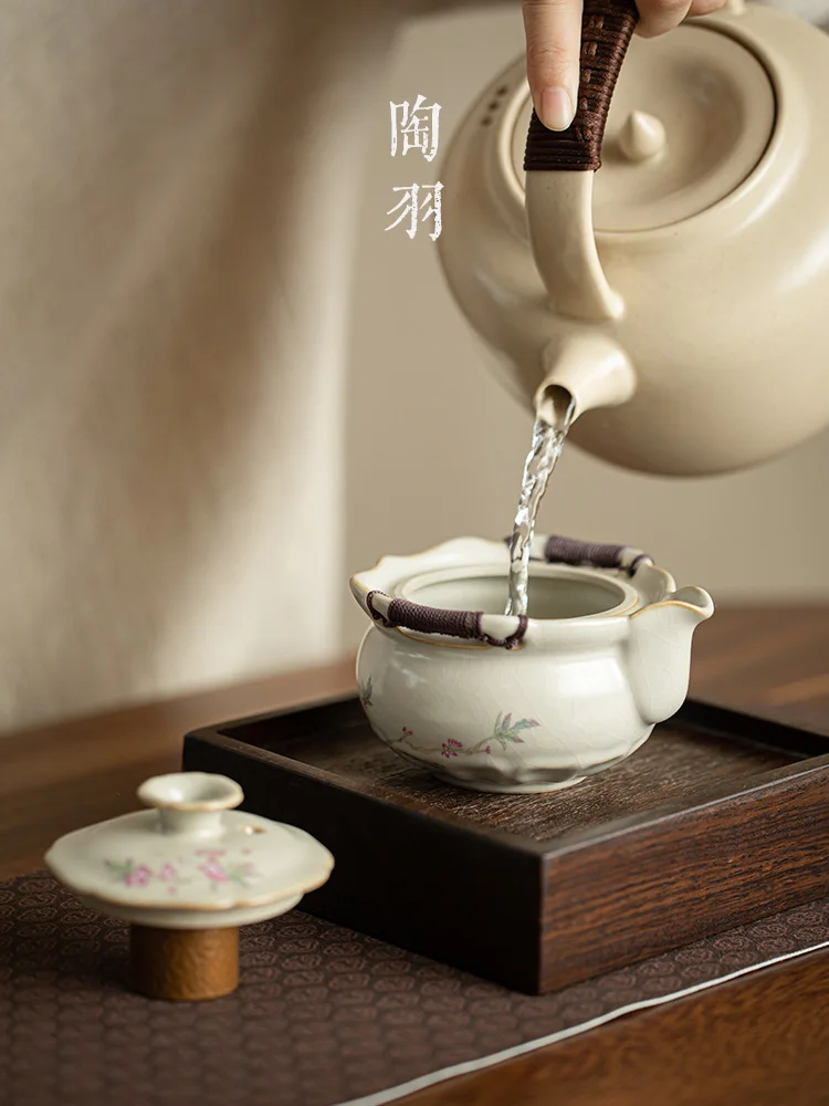 Ruyao Large Cover Single Bowl Anti Scalding Hand Grab Pot High End Tea Set